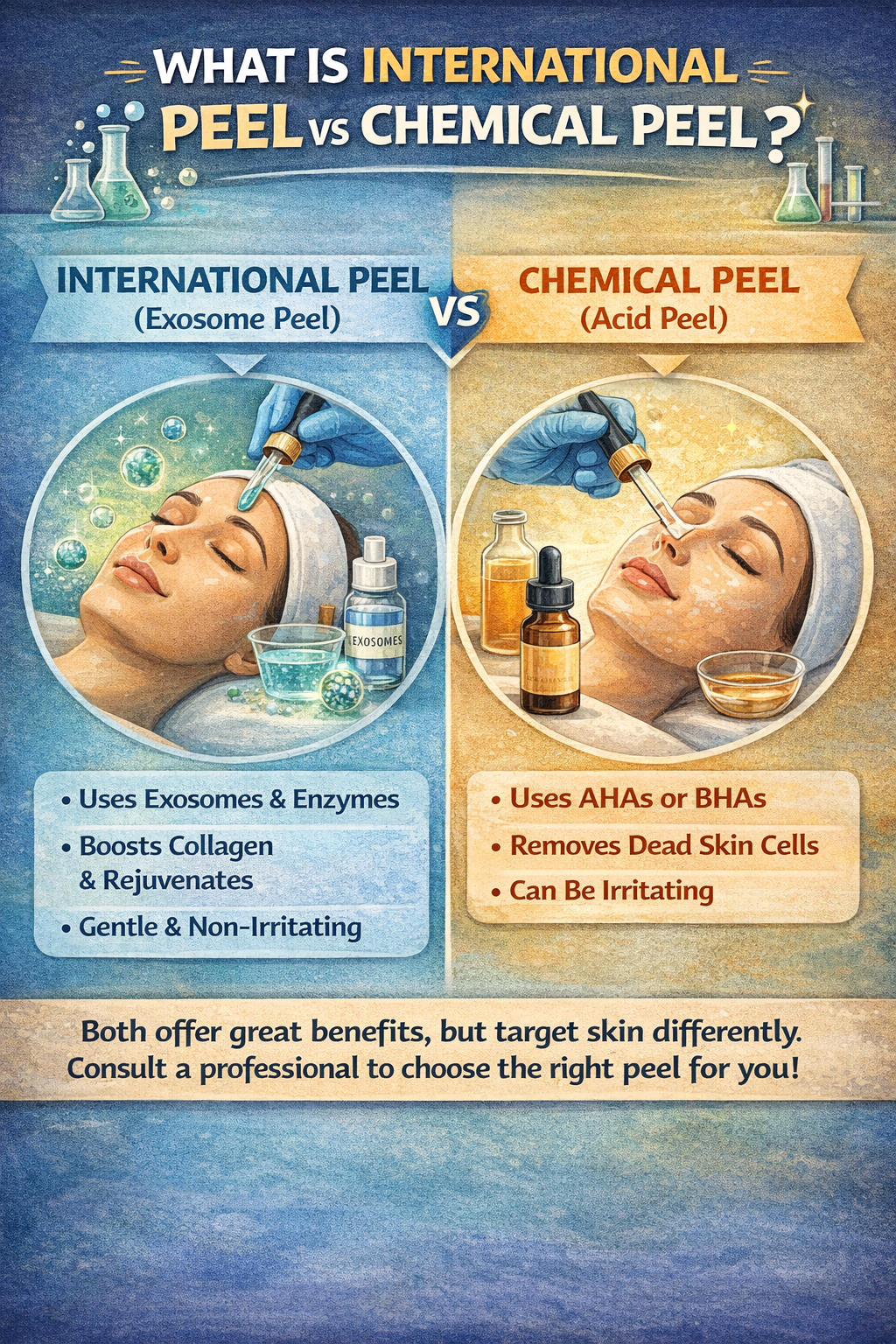 What is international peel vs chemical peel by The Skin Esthetic